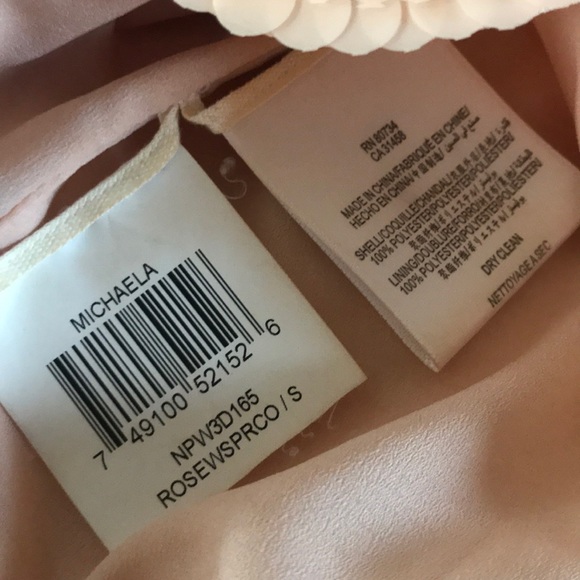 BCBG Micahela sequin soft pink mini skirt with elastic waist and back zip S/4 - Picture 8 of 8